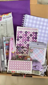 hampers lilac paket kado alat tulis hampers stationery bingkisan kado ulangtahun kado perpisahan hampers ungu kado ulangtahun kado birthday gift