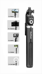 Gậy chụp ảnh GoChek SS100 - Tripod/ selfi bluetooth điện thoại livestream vlog đa năng kéo dài 2m2
