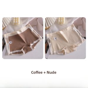 miiow | Cat Woman Briefs Womens Summer Thin Antibacterial Seamless Mid-Waist Safety Shorts Three-in-One Two-in-One Underwear Shorts