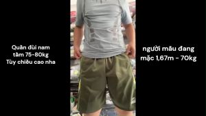 2SOCDAI Quần đùi nam 80kg đến 85kg thun dày vừa phối 2 sọc - Quần sọt short lửng nam