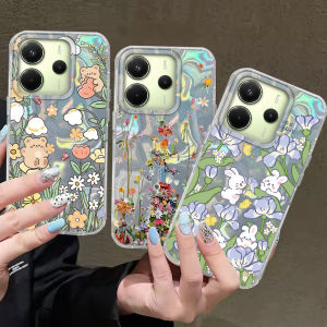 For Xiaomi Redmi Note 15 14 13 12 11 10 11S 10S 8 9 Pro 15C 14C 13C A3 A1 A2 9A A5 Purple Flower Rabbit Girls Phone Case Cover