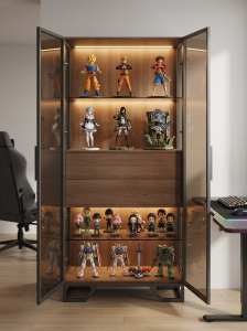 Action Figure Display Multi-layer Storage Cabinet Glass Door