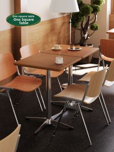 NANGUAHEZI | Vintage American Commercial Solid Wood Square Dining Table