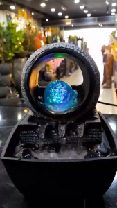 Infinity Glow LED Orb Modern Ring Water Fountain