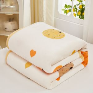 New 2025 Thick Coral Fleece Velvet Blanket Double Bed Office Cover Blanket Nap Single Person Blanket Warm Breathable Machine Washable