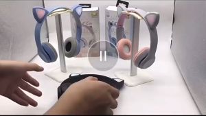 Headset Bluetooth Telinga Kucing Headphone Bluetooth Kucing LED Wireless Light Kuping Rechargeable Headphone Bluetooth