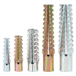 Serrated Steel Wall Anchors – Metal Expansion Anchor Tube for M5 M6 M8 M10 Concrete Wall Fasteners with Self-Tapping Screws He