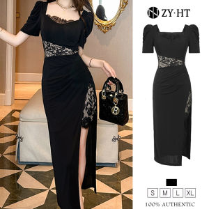 เดรส ERAVogue ดิฐสเตอร์ 9641 สีดำ สีลูกไม้ คอเหลี่ยม เซ็กซี่ ไฮโซ ออกงาน แต่งของ 63.85 กิโลบาล