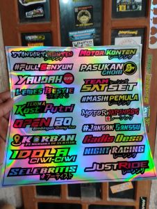 STIKER PACK KATA KATA RACING HOLOGRAM / STIKER MOTOR / STIKER PACK RACING / STIKER HELM / STIKER MURAH / STIKER VIRAL