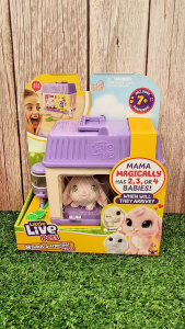 Little Live Pets Mama Surprise S4 Interactive Stuffed Toy Mini Mama Bunny with Sounds and Movements with 3 Babies and Accessories Light & Sounds Playset Gift for Kids ages 5 years and above