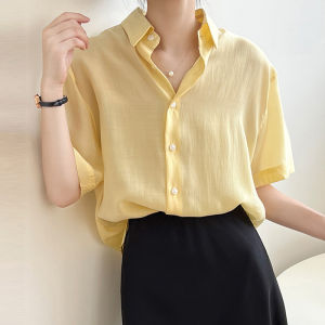 Japanese Style Short-Sleeved White Shirt Womens Summer Work Clothing Hall Gas Clothes White Shirt Elegant Professional Casual Tops