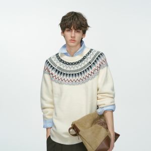 Áo Sweater Knit Vintage Ấm Áp Đôi
