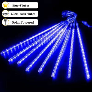 Solar outdoor lights Waterproof 8 Tube 288 LED Meteor Shower Rain Lights String Light for Christmas Tree Garden Decoration