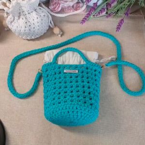 กระเป๋าถัก พร้อมสายสะพาย ใบเล็ก มินิ แฮนด์เมด เชื้อโยค กระเป๋าถัก สวยงาม ราคาประหยัด