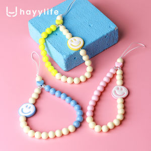 HAYYLIFE Aksesori Gantungan Kunci/Phone Strap/Keychain - Gelang Smiley Face Tali Gantungan Untuk Case Hp/Airpods HL-FCD707