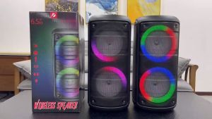(พร้อมส่ง รับประกัน) ลำโพงบลูทูธไร้สาย KTS-1298 ดอกลำโพง6.5×2 ลำโพงมีไฟ LED  รองรับไมโครโฟน มีเอฟเฟกต์เสียงดี และแบตเตอรี่ทรงพลัง Wireless speaker