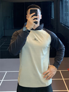 Irontrap Contrast Color American Raglan Sleeve Hooded Long Sleeves T-shirt Mens Autumn and Winter Sports Breathable Quick-Drying Sweatshirt Tide