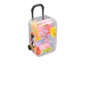 Luminous Cute Little Rabbit And Turtle Ornaments Luggage Box Model Childrens Imaginary Play Toys Desktop Decoration Accessories