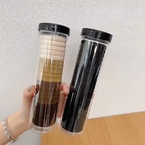 BabyShop-C927 Ikat Rambut Donat Wanita Isi 20pcs Motif Polos Free Tabung Korean Style / Set Kunciran Anak Warna Warni Import