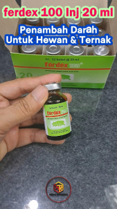 Ferdex 100 Inj. Kemasan 20 ml | Zat Besi Mengatasi Anemia pada Babi Sapi Kambing Anjing Kucing