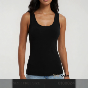 Women Premium Viscose Sleeveless Singlet | Basic Innerwear Top | Color Black White Skin Navy | Free Size