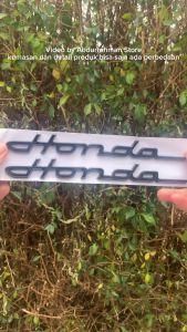 2PCS Emblem Sticker Motor Tulisan Logo HONDA Latin ABS Sepasang Chrome Emas Hitam Timbul Tebal 3D