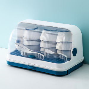 Covered Double Layer Kitchen Storage Box for Dishes