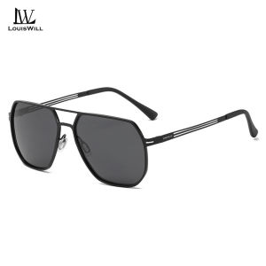 LouisWill Men’s Polarized Sunglasses Double Beam Sunglasses Retro Driving Sunglasses UV400 Clean Vision Sunglasses Cycling Riding Running Glasses for Men