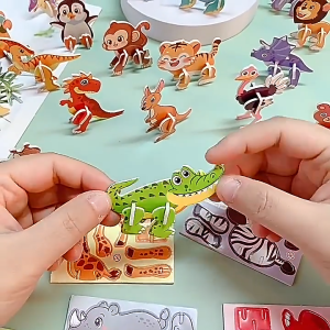 30pcs 3D Animal Insect Aper Jigsaw Puzzles Fun Toys DIY Educational Puzzle Toys for Kids Gift