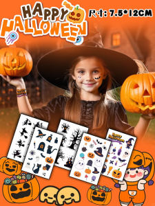 Halloween Halloween Childrens Tattoo Stickers Funny Pumpkin Witch Bat Waterproof Atmosphere Decoration Face Arm