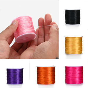 2 Rolls 0.8mm Nylon Rubber Flat Elastic Beading Cords Colorful String For Jewelry Making DIY Bracelets Necklaces Accessories