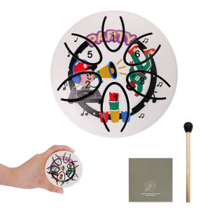 Dozzly Mini Handpan Drum 3 Inch 6 Notes Steel Tongue Chakra Drum Colorful Patterns for Yoga Musical Gift