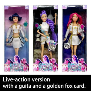 Kpop Demon Hunters Action Figure Toy Set Derpy Tiger Rumi Mira Zoey Sussy Colorful Lights Theme Song Collectible Gift for Fans! 