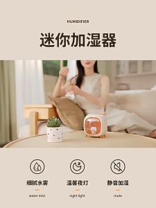 【READY STOCK】Mini Humidifier Portable Wireless Aromatherapy Diffuser For Office Bedroom Dormitory with LED Light 加湿器