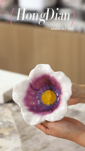 HongDian Peralatan makan seramik tiruan bunga magnoliaset cawan piring kopi atau mangkuk piring untuk rumah.Sesuai untuk hidangan saladpastabijirinkek.mudah dibersihkan dan tahan panas.Ceramic drinkware tableware cup and saucerBowls and Plates.