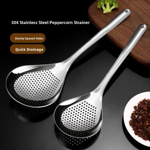 MONLEYTA | 304 Stainless Steel Kitchen Fried Dumplings Spicy Pepper Strainer Pasta Drain Spoon Oil Skimmer Utensil For Home Use
