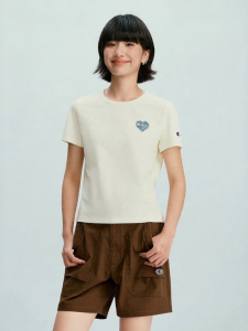 Champion | Áo Thun Cổ Tròn Tay Ngắn Hút Ẩm & Kháng Khuẩn cho Nữ