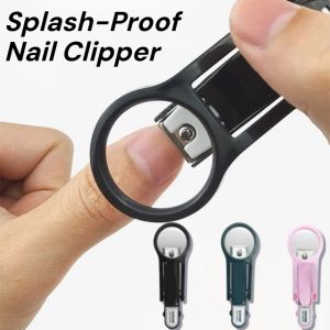 Splash-Proof Nail Clipper with Magnifying Glass Stainless Steel Toenail Fingernail Trimmer For Elderly Children Easy Grip