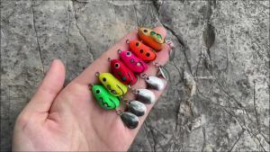 AKAKUMA | 6Pcs Floating Jump Frog Fishing Lures Soft Frog 2.9cm/3g Topwater Casting Bait 3D Eyes Sequin Swimbait for Snakehead Trout Bass