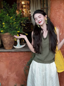 XUECAIQI | Summer Korean Style Lazy Design Sleeveless Top and Wide Leg Pants Suit