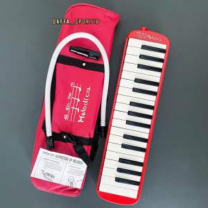 Pianika Melodica Original Tas Cover Merah 32 Key Murah Alat Musik Tiup Pianika Anak