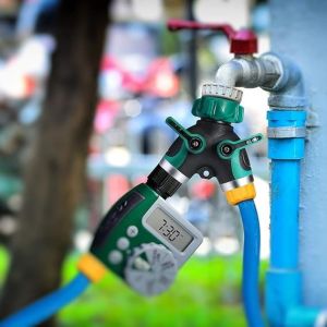 Bộ chia Vòi vườn Kim Loại Nâng cấp 2024 2 cách Y Đầu nối ống dễ nắm splitter kết nối mạnh mẽ với 3/4 "Kết nối và cao su grip cho vườn 1 gói