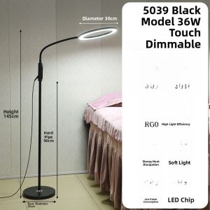 Portable Beauty Salon Eyelash Extension Lamp Korean Style Touch Control LED Light for Acne Removal And Bridal Makeup Iron Body Aluminum Shade