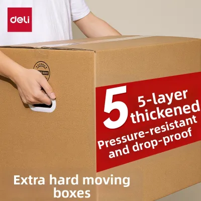 deli | Large Capacity Reinforced Moving Boxes with Plastic Handles