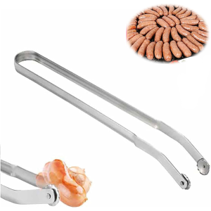 Brifit Stainless Steel Sausage Tongs Long Handle Kitchen Tongs for Grilling and Flipping Butler Hot Dog Tongs Stainless Steel Kitchen Tongs for Turning Bacon Steak Meat Vegetables
