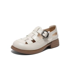 Belle | Retro Breathable Closed Toe Thick Sole Roman Sandals