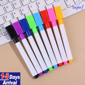 【From Manila】8 Color Whiteboard Marker Pen with Brush Erasable Whiteboard Pen Children Eraser Pens Stationery