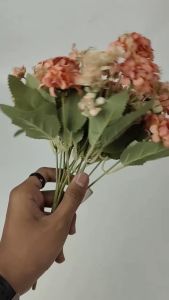 Bunga Pom - Pom Panca Warna Cabang 6 Bunga Anyelir Mini Hydrangea - bunga Imitasi kain artificial untuk dekorasi cafe dekorasi rumah dekorasi kamar dan dekorasi pelaminan atau dekorasi wedding Import premium termurah artifisial palsu kain