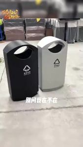 Outdoor Commercial Stainless Steel Garbage Sorting Bin