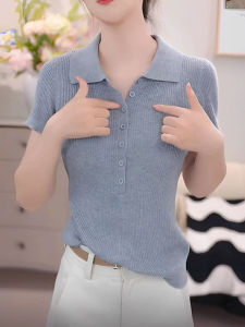 DAIXIANGFEIZI | Áo Thun Tay Ngắn Knit Mượt Mà Mới Về Hè